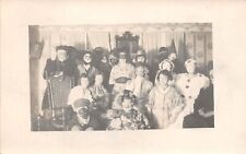 RPPC Halloween Party Large Group Clowns Bandit Oriental Photo c1910 Postcard picture