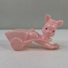 Vintage Rosbro Plastic Easter Bunny Rabbit With Cart Candy Container Pin picture
