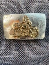 1961 Vintage Harley Davidson, Stamped Nickel Silver, bronze, Panhead belt buck. picture