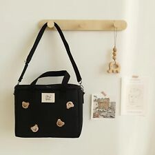 Aesthetic Kawaii Cute Lunch Bag Box with Straps Black-multiple Bears  picture