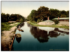 England. Camberley. Boating vintage photochrome by P.Z, photochrome Zurich p picture