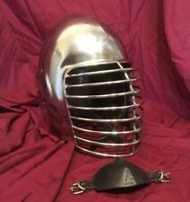 16GA Medieval Steel Superior Bar Grill Bascinet Helmet for SCA Heavy Combat King picture