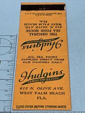 Front Strike Matchbook Cover Hudgins  Famous For Sea Food West Palm Beach,Fl gmg picture