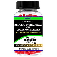 Nikoni Liposomal Zeolite, Activated Charcoal Organic Chlorella, Supports Ful... picture