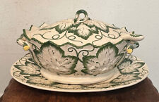 Vintage Olfaire Portugal Covered Dish Soup Tureen, Spoon & Underplate Tray picture
