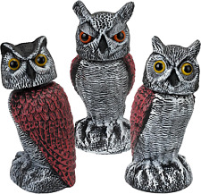 3Pcs Plastic Owl to Keep Birds Away,Owl Scarecrow with Rotating Head for Garden  picture