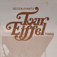 Vintage 1970s Tour Eiffel Restaurant Menu Paris France picture