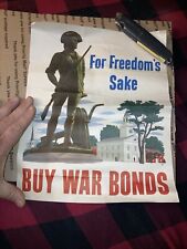 Original WWII Poster Minute Men For Freedom’s Sake Buy War Bonds 11x14” picture