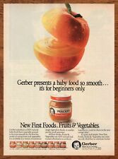 1986 Geber Baby Food Peaches Vintage Print Ad/Poster 80s Retro Art Décor Fruits  picture