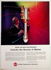 RCA Klystron Vintage Ad 1950s Science Electronics Atomic Particle Accelerator picture