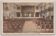 Boston Massachusetts Faneuil Hall Interior Linen Postcard picture