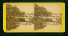 a746, E & H T Anthony Stereoview, #7205, Rustic Bridge Near the Upper Lake 1870s picture