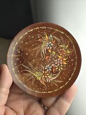 Hand Painted Folk Art Wooden Ring Dish Trinket picture