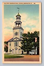 Bennington VT-Vermont, Old First Congregational Church, Antique Vintage Postcard picture
