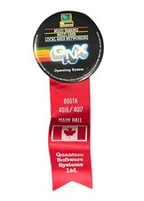 Vtg Quantum Software QNX Operating System Computer Advertising Pin Button 3.5" picture