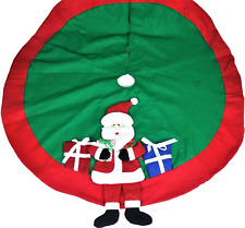St Nicks Choice  Felt Christmas Tree Skirt Plush Santa Red Green picture