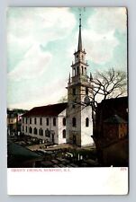 Newport RI-Rhode Island, Panoramic View Trinity Church, Vintage Postcard picture
