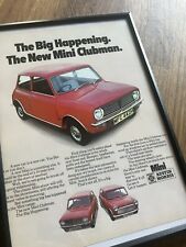 Framed Print Classic Mini Clubman Magazine Picture Advert Man Cave Wall Art d picture
