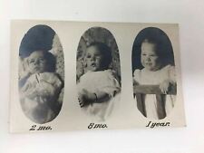 c. 1912 RPPC Cyko Baby Real Photos 2 mo 8 mo 1 year picture