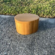 TOTALLY BAMBOO Wood Egg Shaped Salt Box Magnetic Slide Lid picture