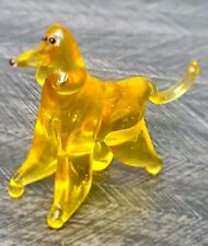 Vintage Murano Pirelli Lampwork Amber Blown Art Glass Afghan Hound Dog Italy 🐕  picture