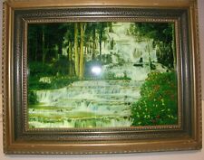 Vintage Framed Light Up Motion Waterfall Tabletop Picture w/ New 4 pin Lt.  Bulb picture
