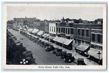 c1940's Bird's Eye View Of Stone Street Falls City Nebraska NE Unposted Postcard picture
