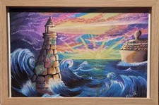 🌊 The Lighthouse Journey – Original Ocean Painting Series (Set of 3) picture