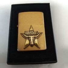 Zippo Marlboro Cow Star Metal Gold Single-Sided Processing Oil Lighter Japan picture