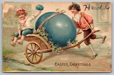 Easter Greetings-Antique Embossed German Postcard-Early 1900s picture