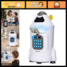 Rocket Ship Electronic Piggy Bank for Kids | Face Recognition, Coin & Bill Stora picture