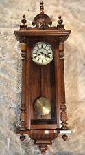 Antique Germany Gustav Becker Vienna,Strikes Clock,walnut Case,porcelain Dial picture