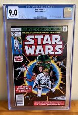 Star Wars 1 Cgc 9.0 Marvel 1977 1st Print White Pgs Luke Skywalker Darth Vader  picture