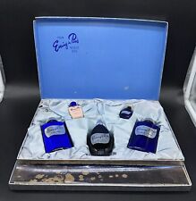Vintage Evening In Paris Bourjois New York 5 Pc Cobalt Blue Perfume In Music Box picture