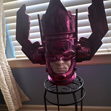 1:1 Life-Size Galactus Head Bust Helmet Display, Plastic, Marvel, Purple picture