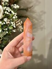 pink and peachy carnelian agate tower 💗 polished crystal picture