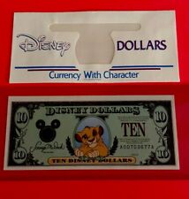 1997 Disney Dollar Simba $10 A Series Uncirculated In Rigid Holder AA Excellent picture