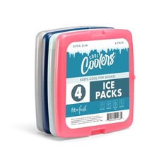 Cool Coolers by Fit & Fresh Slim Ice Packs, Quick Freeze Reusable Ice Packs for picture