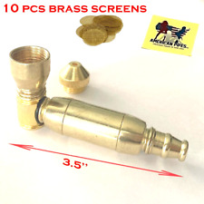 Americanpipes™️ Gold metal Tobacco Smoking Pipe large bowl w 10 brass screen picture