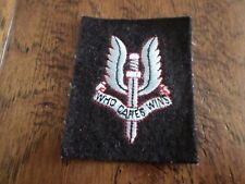 VINTAGE BRITISH MILITARY S.A.S FELT PATCH WHO DARES WINS SPECIAL AIR SERVICE  picture