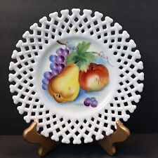 Lefton China Hand Painted 6350 Lattice Lace Decorative Plate #1 picture