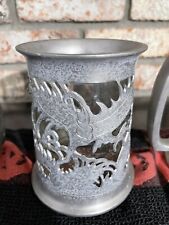 Yee Kee Swatow Marked Detailed Pewter Dragon Stein Mug / Glass picture