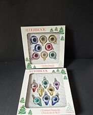 (2) Boxes of Vintage ALDERBROOK Small Indented Christmas Ornaments ylw picture