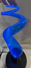 LumiSource Lightening Blue Swirl Spiral Touch Sensitive Plasma Glass Lamp 2003 picture