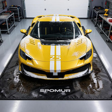 Garage Floor Mat 7'9"X16', 610GSM PVC Containment Mat Raised Edge picture