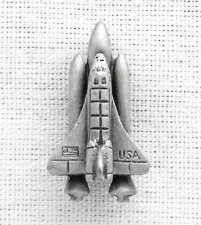 NASA Space Shuttle Fort Pewter Lapel Pin Vintage Kennedy Space Center USA Small picture