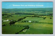 Gettysburg PA- Pennsylvania, Aerial Eisenhower Farm, Antique, Vintage Postcard picture