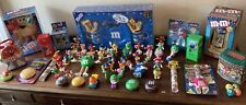HUGE LOT OF M&M’s COLLECTIBLES FIGURES CANDY DISPENSER TOPPER RADIO TIN BANK TOY picture