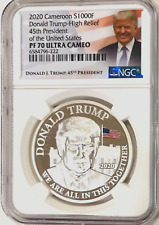 2020 Cameroon S1000F DONALD TRUMP 1 Oz High Relief Silver Coin  NGC PF70  🇨🇲 picture