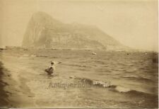 Boy fisherman Gibraltar antique albumen art photo picture